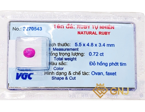 Viên đá ruby tự nhiên Lục Yên.
