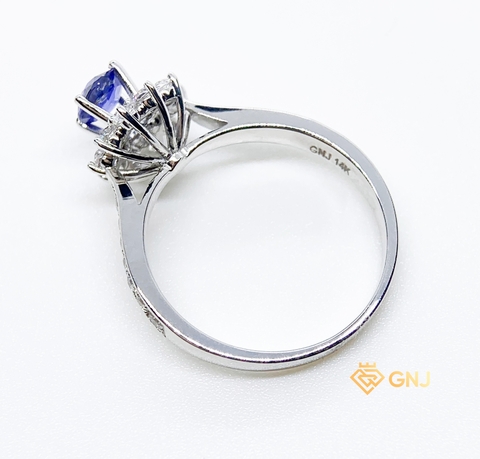 Nhẫn Vàng Trắng 14K Đính Đá Sapphire Thiên Nhiên - GNJ