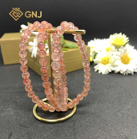 Vòng Tay Thạch Anh Tóc Đỏ Chiêu Tài Lộc.