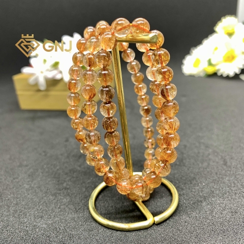 Vòng Tay Thạch Anh Tóc Nâu cuốn 3 vòng