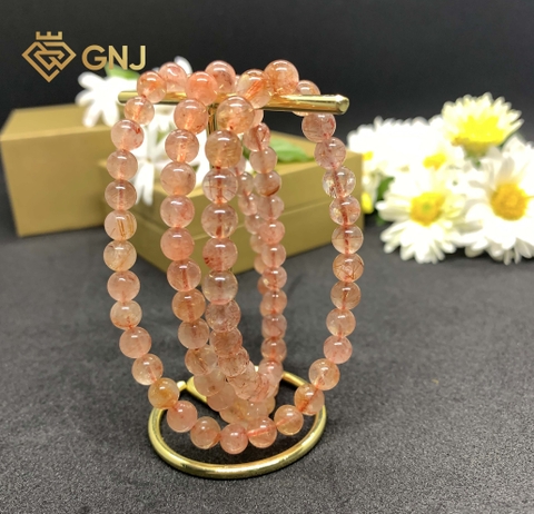 Vòng Tay Thạch Anh Tóc Đỏ Chiêu Tài Lộc.