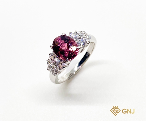 Nhẫn Đá Tourmaline Tím Hồng Thiên Nhiên - GNJ