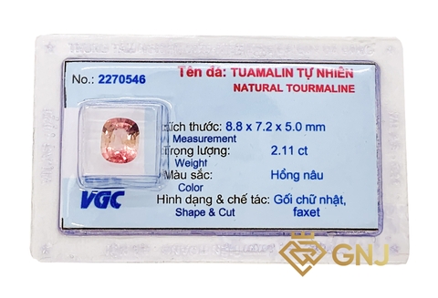 Viên đá Tourmaline Bicolour Pink- Brown