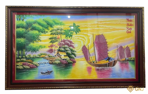 Tranh Đá Quý Thuận Buồm Xuôi Gió May Mắn - GNJ
