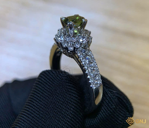 Nhẫn bạc nữ đính đá Tourmaline tự nhiên