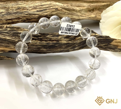 Vòng tay thạch anh tóc trắng bạch kim
