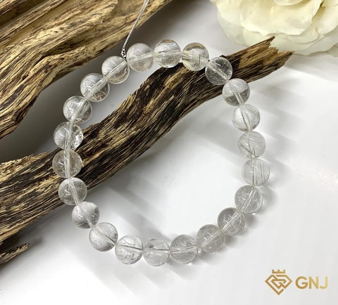 Vòng tay thạch anh tóc trắng bạch kim