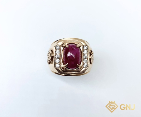 Nhẫn nam đá chủ ruby tài lộc