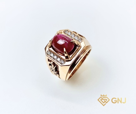 Nhẫn nam đá chủ ruby tài lộc