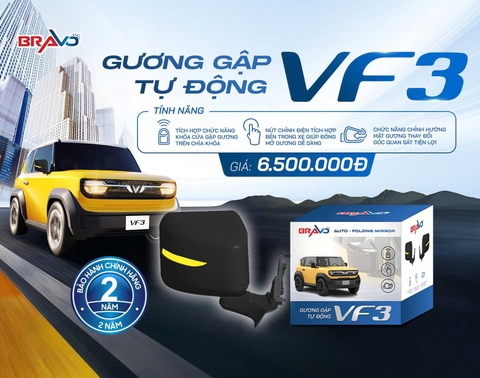 Gương điện gập tự động xe chuyên Vinfast VF3 Bravo lắp tại Thủ Đức