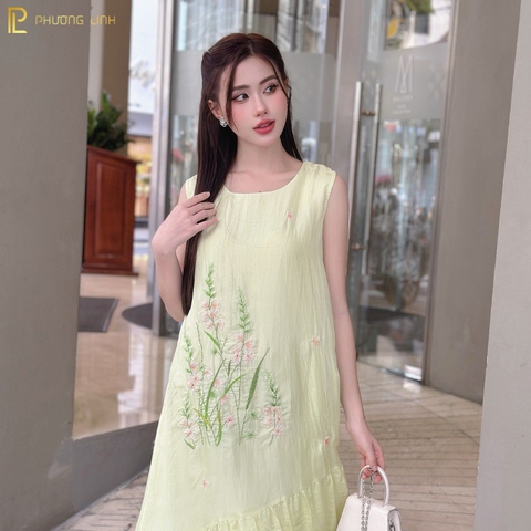 ĐẦM LỤA TƠ TẰM HOA LIÊN