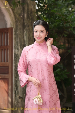 ÁO DÀI LỤA TƠ TẰM HÀ ĐÔNG THANH NHÃ HỒNG