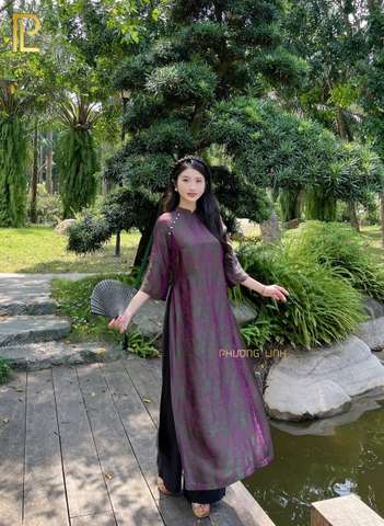 ÁO DÀI LỤA TƠ TẰM HÀ ĐÔNG SUÔNG TUỆ AN