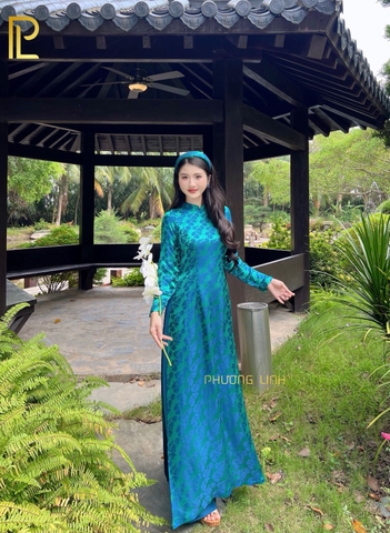 ÁO DÀI LỤA HÀ ĐÔNG TRUYỀN THỐNG CẨM ĐAN