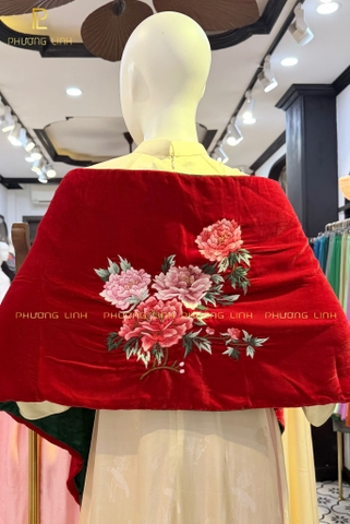 KHĂN NHUNG THÊU TAY CAO CẤP