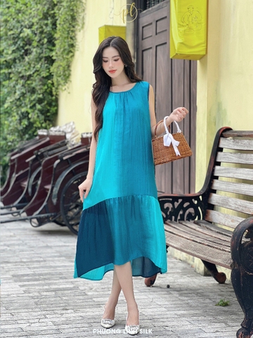 VÁY LỤA LOANG 3 MÀU DÁNG DÀI 100% TƠ TẰM