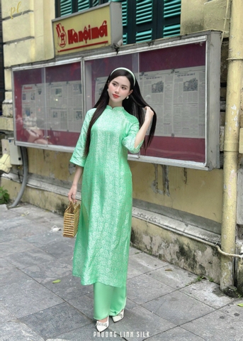 ÁO DÀI SUÔNG XƯA LỤA TƠ TẰM HI VĂN