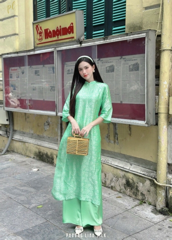 ÁO DÀI SUÔNG XƯA LỤA TƠ TẰM HI VĂN