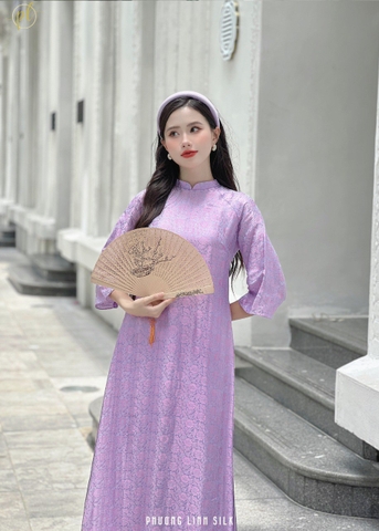 ÁO DÀI SUÔNG XƯA LỤA TƠ TẰM TÚ CẨM