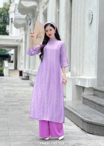 ÁO DÀI SUÔNG XƯA LỤA TƠ TẰM TÚ CẨM