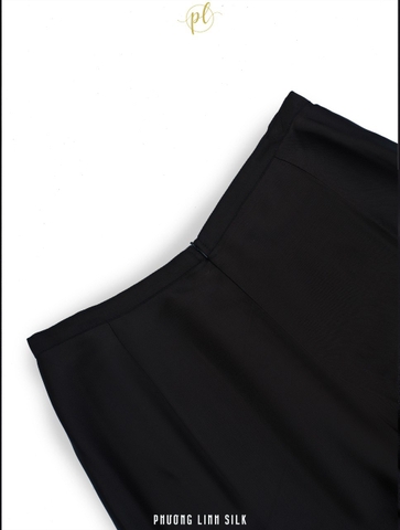 QUẦN LỤA CHUN SAU KHÓA TRƯỚC ÁO DÀI ( MÀU ĐEN )