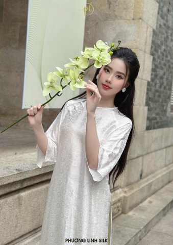 ÁO DÀI LỤA TƠ TẰM BẠCH DƯƠNG