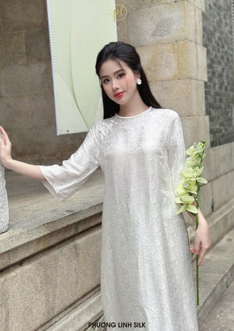 ÁO DÀI LỤA TƠ TẰM BẠCH DƯƠNG