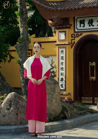 ÁO DÀI LỤA TƠ TẰM DIỄM Ý