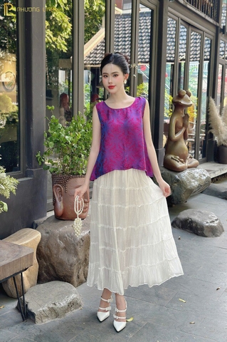 ÁO LỤA KIM NGỌC - XANH HỒNG