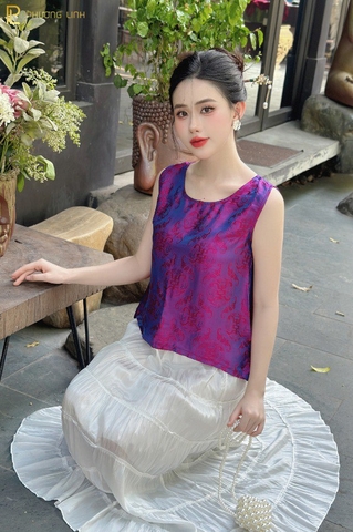 ÁO LỤA KIM NGỌC - XANH HỒNG