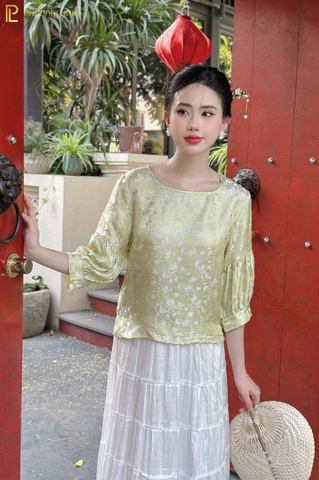 ÁO LỤA TẦM PHƯƠNG - XANH BƠ