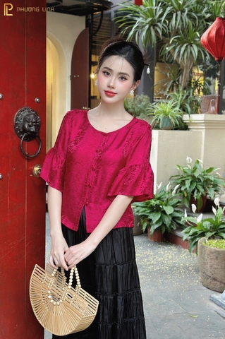 ÁO LỤA CÁT TIÊN - ĐỎ NHUNG