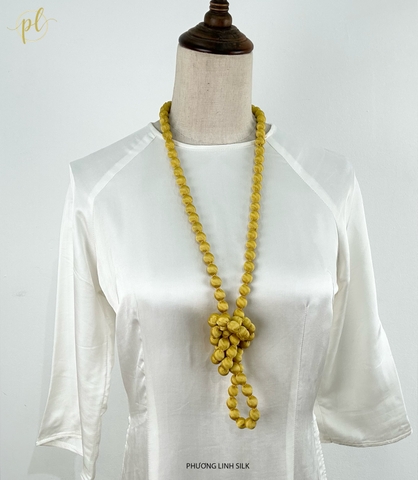 VÒNG HẠT GỖ BỌC LỤA