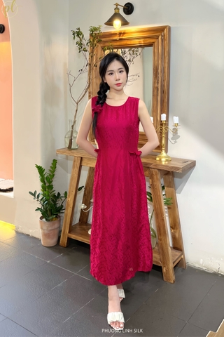 VÁY LỤA TƠ TẰM NHÚM SƯỜN