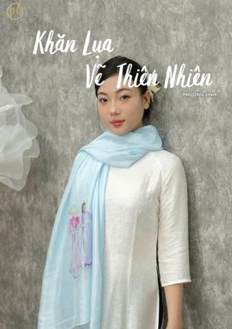 KHĂN LỤA HÀ ĐÔNG VẼ TAY NGHỆ THUẬT HỒ GƯƠM CAO CẤP