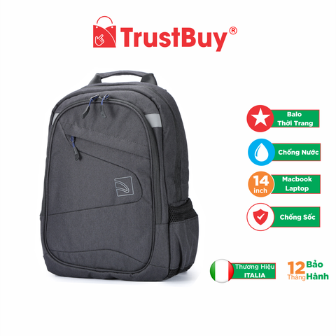 Balo Đựng Laptop Macbook Ultrabook 14 inch TUCANO LATO 2 - Black - Hàng Chính Hãng