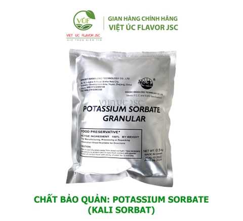 Potassium Sorbate-Kali Sorbat Gói 500g (Bảo Quản Thực Phẩm)