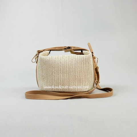 Túi xách cói quai da