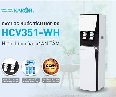 MÁY LỌC NƯỚC NÓNG LẠNH KAROFI HCV351-WH. Hàng chính hãng