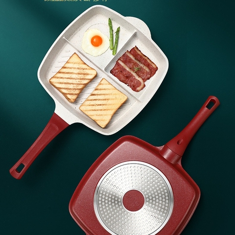 Chảo C28 vuông đỏ 3 ngăn đá maifan