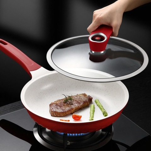 Chảo C26 đỏ đá maifan kháng khuẩn cán áp suất