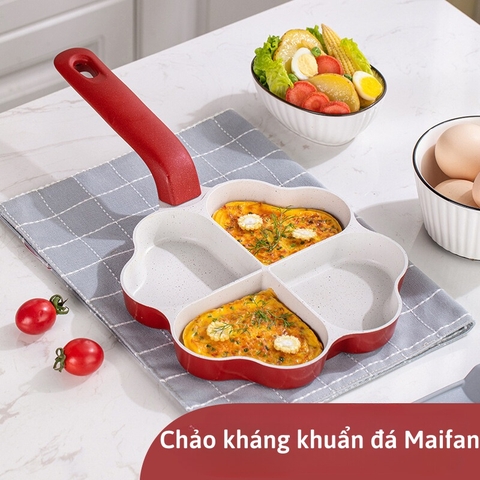 Chảo đỏ đá maifan cỏ may mắn