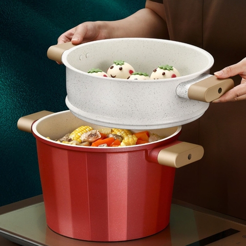 Nồi C24 sâu đỏ có hấp đá maifan