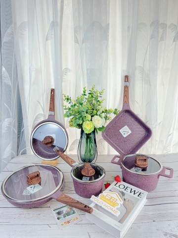 Bộ Nồi Chảo MGC Tím Granite