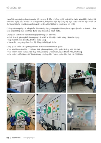 Catalogue bảng giá đèn GSlighting