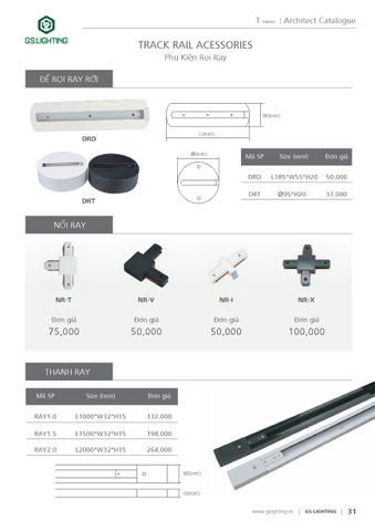 Catalogue bảng giá đèn GSlighting