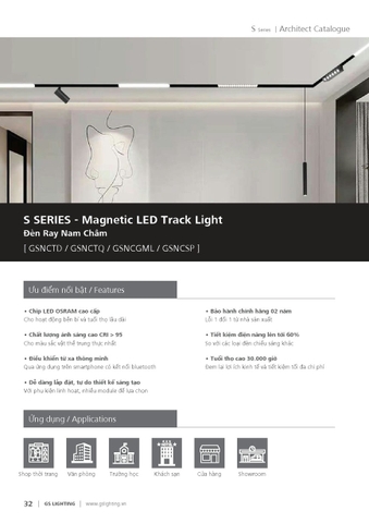 Catalogue bảng giá đèn GSlighting