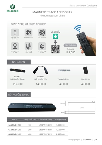 Catalogue bảng giá đèn GSlighting