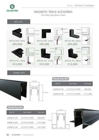 Catalogue bảng giá đèn GSlighting