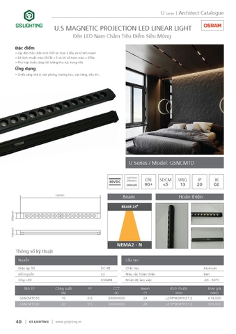 Catalogue bảng giá đèn GSlighting